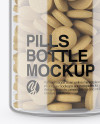 Clear Plastic Bottle With Tablets Mockup