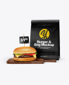 Burger &amp; Bag Mockup