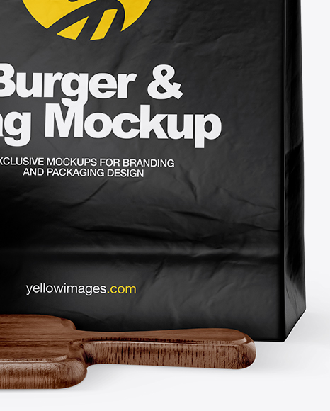 Burger &amp; Bag Mockup