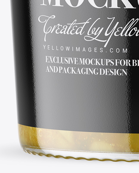 Clear Glass Jar with Pear Jam Mockup Clear Glass Jar with Pear Jam Mockup