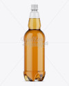 Clear Plastic Gold Beer Bottle Mockup