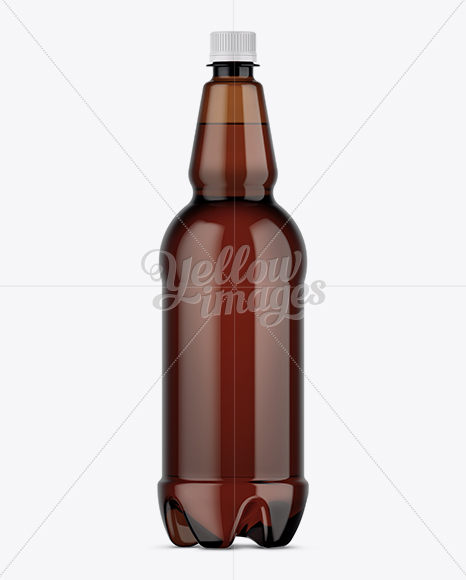 Amber Plastic Beer Bottle Mockup