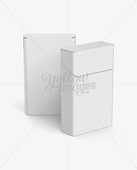 Two Flip-top Hard Cigarette Packs Mockup Two Flip-top Hard Cigarette Packs Mockup