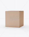 Corrugated Fiberboard Box Mockup - 25° Angle Front View (Eye-Level Shot