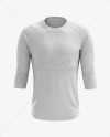 Men's Baseball Tee W/ 3/4 Sleeves Mockup - Front View