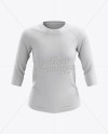 Women's Baseball Tee W/ 3/4 Sleeves Mockup - Front View