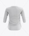 Women&#039;s Baseball Tee W/ 3/4 Sleeves Mockup - Back View