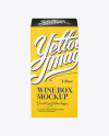 White Paper Wine Box Mockup - Front View