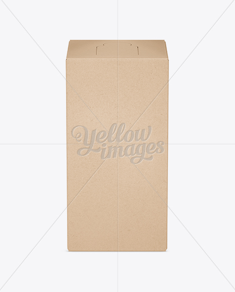 Kraft Paper Wine Box Mockup - Front View