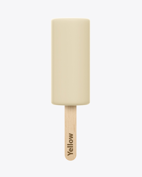 Ice Cream in Glaze w/ Wooden Stick Mockup