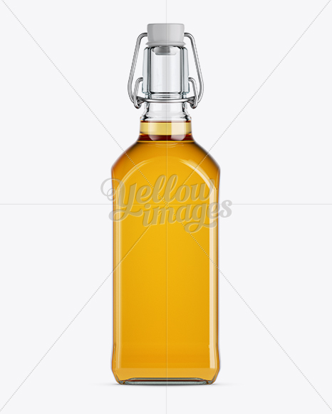 Whiskey Bottle Mockup W/ Flip-Top Cap - Front View