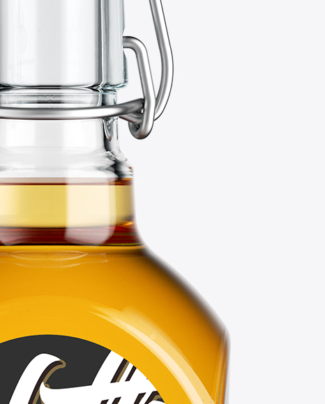 Whiskey Bottle Mockup W/ Flip-Top Cap - Front View