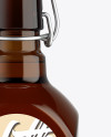 Liquor Amber Bottle Mockup W/ Flip-Top Cap - Front View