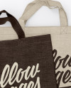 Two Canvas Bags Mockup - Top View