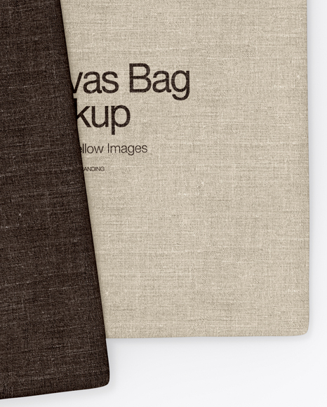 Two Canvas Bags Mockup - Top View