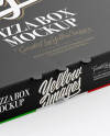 Pizza Box Mockup - Half Side View (High Angle)