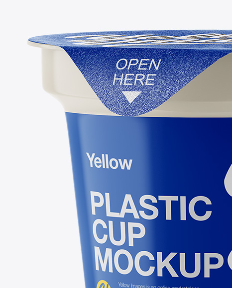 Glossy Yogurt Cup Mockup - Half Side View