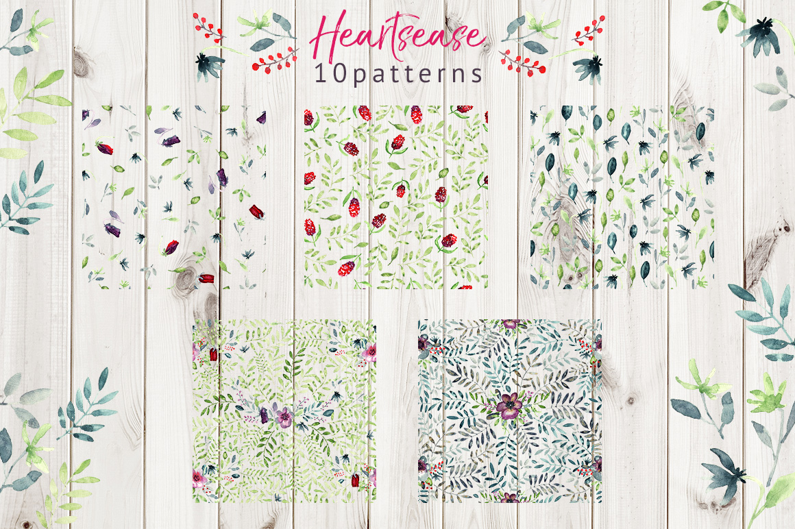 Heartsease pattern set Heartsease pattern set
