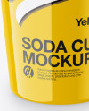 Glossy Soda Cup With Straw Mockup - High-Angle Shot