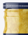 Clear Glass Jar with Pear Jam Mockup Clear Glass Jar with Pear Jam Mockup