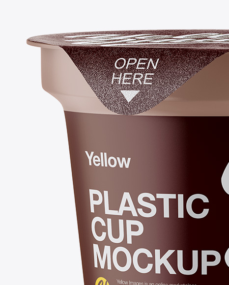 Matte Yogurt Cup Mockup - Half Side View