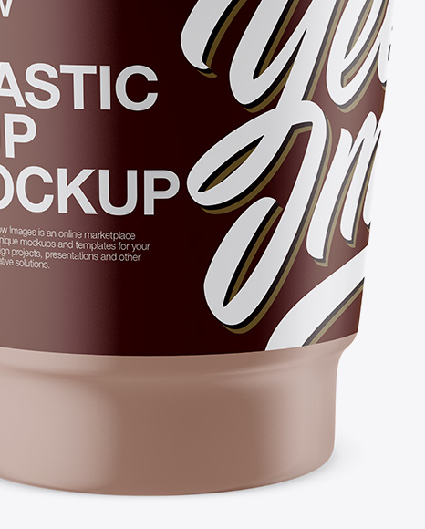 Matte Yogurt Cup Mockup - Half Side View