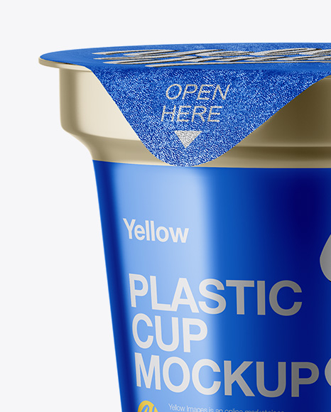 Metallic Yogurt Cup Mockup - Half Side View