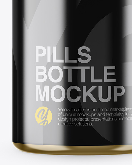 Metallic Pills Bottle Mockup