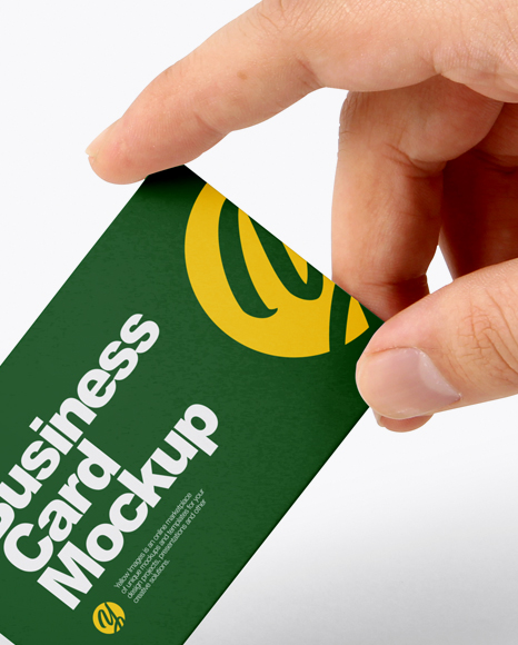 Business Card in a Hand Mockup