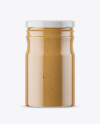 Clear Glass Jar with Peanut Butter Mockup