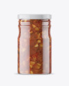 Clear Glass Jar with Bruschetta Sauce Mockup Clear Glass Jar with Bruschetta Sauce Mockup