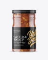 Clear Glass Jar with Bruschetta Sauce Mockup Clear Glass Jar with Bruschetta Sauce Mockup