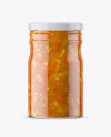 Clear Glass Jar with Sweet &amp; Sour Sauce Mockup