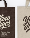 Two Canvas Bags Mockup - Top View