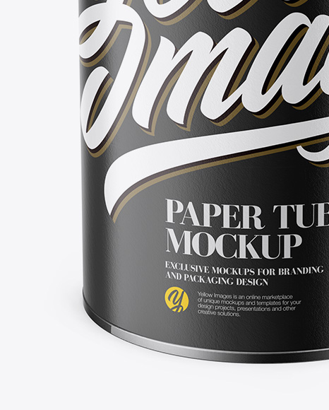 Paper Tube Mockup - Front View (High-Angle Shot)