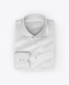 Folded Shirt With Label Mockup - Top View