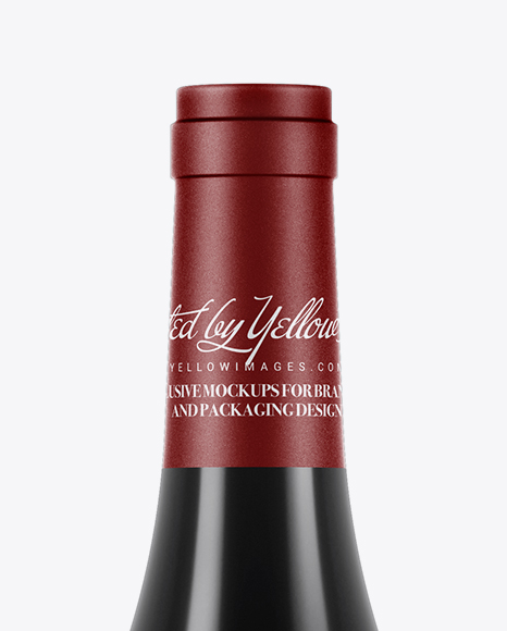 750ml Glossy Ceramic Wine Bottle Mockup