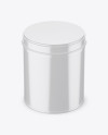 Glossy Round Tin Box Mockup (High-Angle Shot)