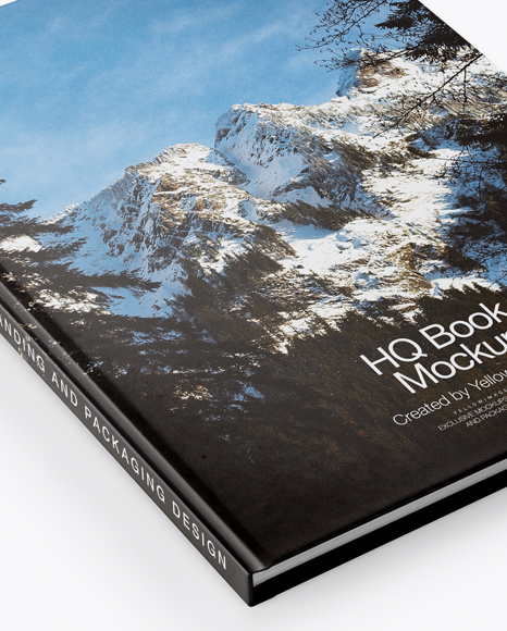 Hardcover Book Mockup - Half Side View