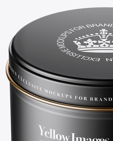 Matte Round Tin Box Mockup (High-Angle Shot)