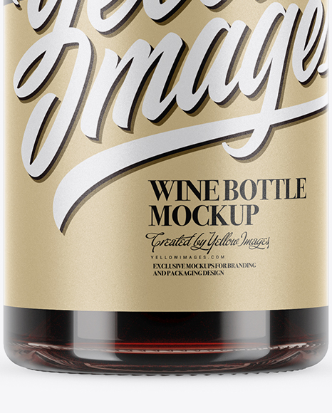 750ml Clear Glass Red Wine Bottle Mockup 750ml Clear Glass Red Wine Bottle Mockup