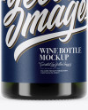 750ml Green Glass White Wine Bottle Mockup