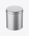 Matte Metallic Round Tin Box Mockup (High-Angle Shot)