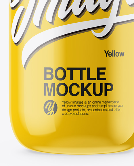 Glossy Plastic Bottle Mockup