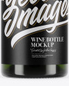 750ml Green Glass White Wine Bottle Mockup