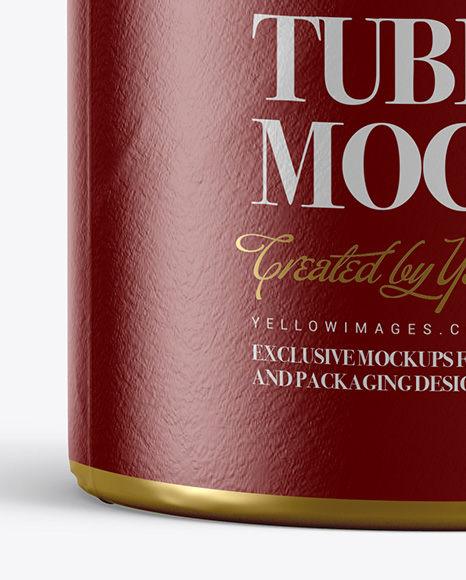 Glossy Paper Tube Mockup - Front View