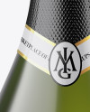 Green Bottle With White Champagne Mockup