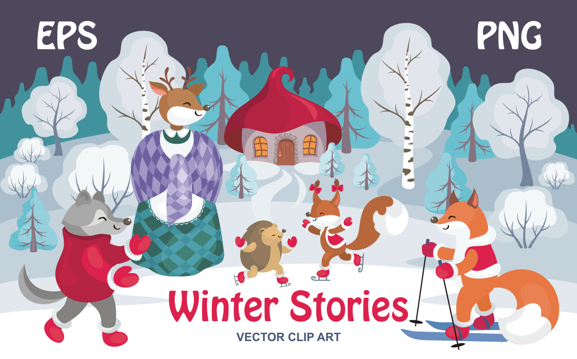 Winter Stories. Vector clip art. Winter Stories. Vector clip art.