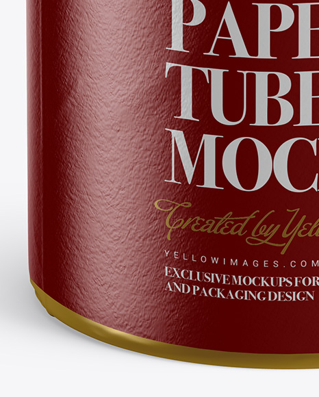 Glossy Paper Tube Mockup - Front View (High-Angle Shot)