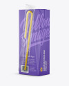 Carton Package with Straw Mockup - Halfside View